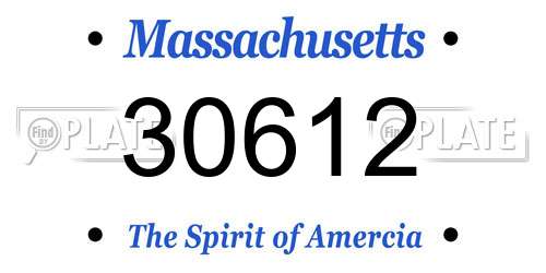 30612 Massachusetts License Plate