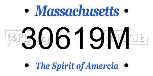 30619M Massachusetts License Plate