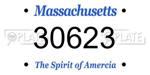 30623 Massachusetts License Plate