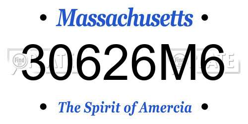 30626M6 Massachusetts License Plate