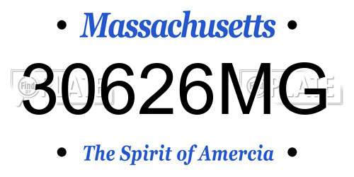 30626MG Massachusetts License Plate