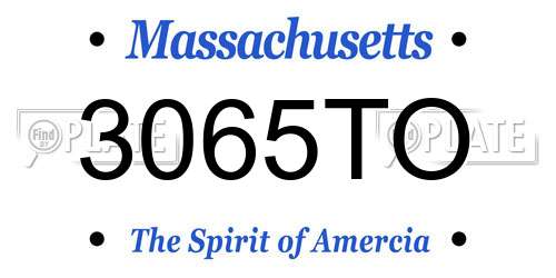 3065TO Massachusetts License Plate