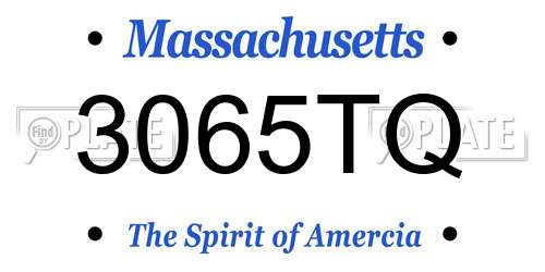 3065TQ Massachusetts License Plate