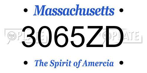 3065ZD Massachusetts License Plate