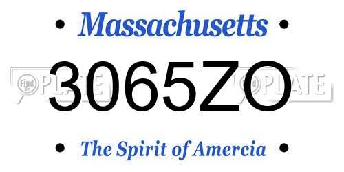 3065ZO Massachusetts License Plate