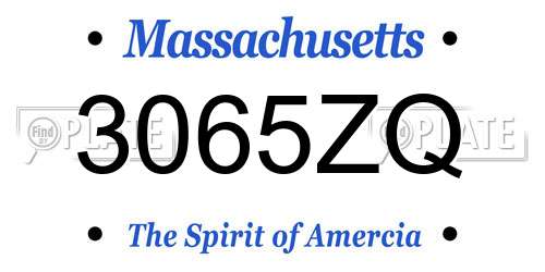 3065ZQ Massachusetts License Plate