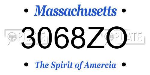 3068ZO Massachusetts License Plate