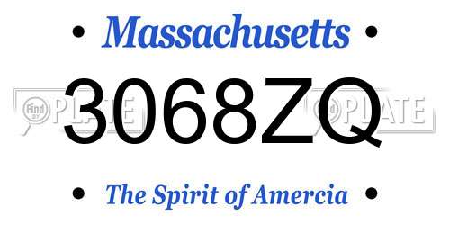 3068ZQ Massachusetts License Plate