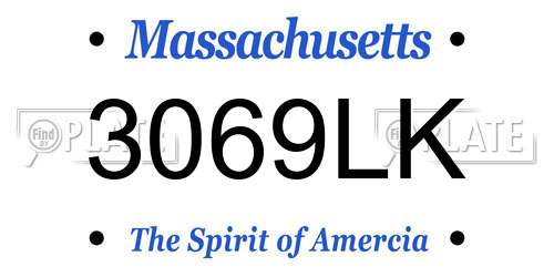 3069LK Massachusetts License Plate