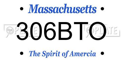 306BTO Massachusetts License Plate