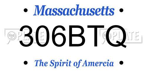 306BTQ Massachusetts License Plate