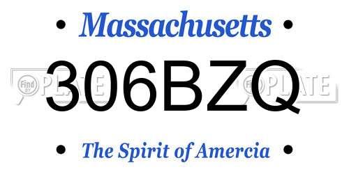 306BZQ Massachusetts License Plate