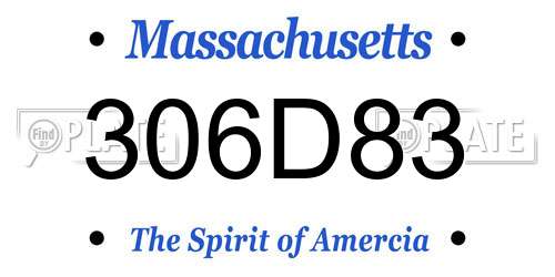 306D83 Massachusetts License Plate