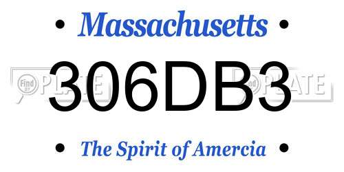 306DB3 Massachusetts License Plate