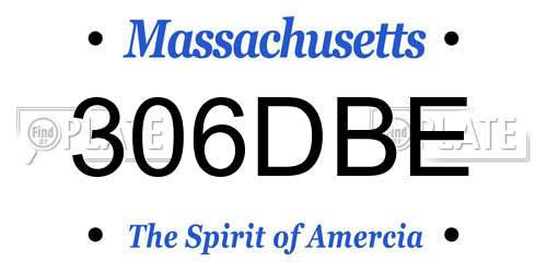 306DBE Massachusetts License Plate