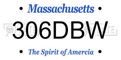 306DBW Massachusetts License Plate