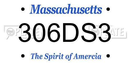 306DS3 Massachusetts License Plate