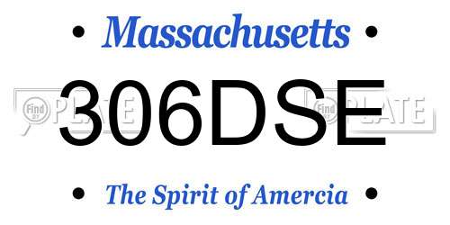 306DSE Massachusetts License Plate