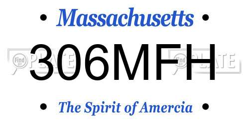 306MFH Massachusetts License Plate
