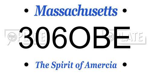 306OBE Massachusetts License Plate