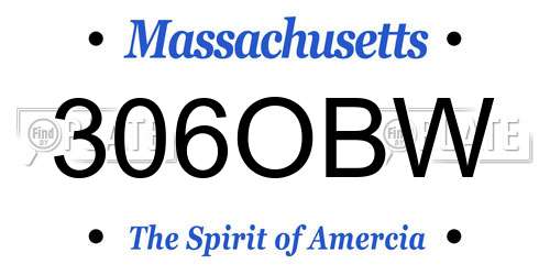 306OBW Massachusetts License Plate