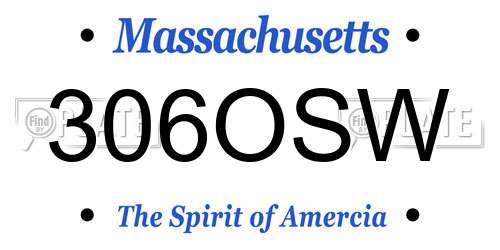 306OSW Massachusetts License Plate