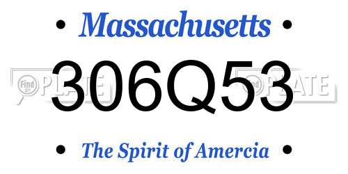 306Q53 Massachusetts License Plate