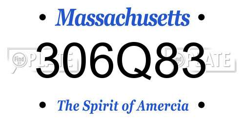 306Q83 Massachusetts License Plate