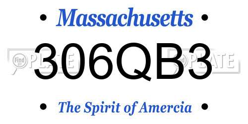 306QB3 Massachusetts License Plate