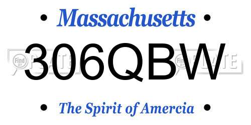 306QBW Massachusetts License Plate