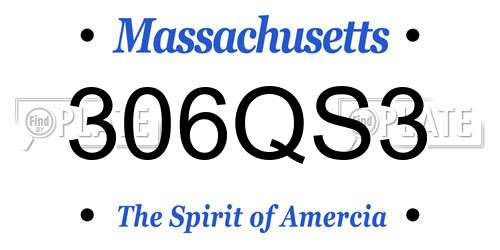 306QS3 Massachusetts License Plate