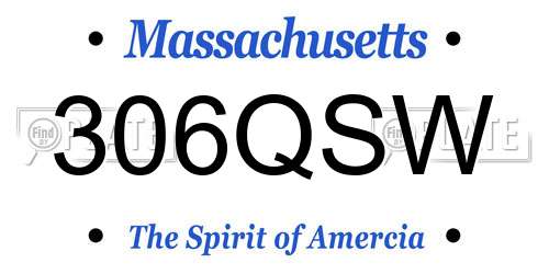 306QSW Massachusetts License Plate