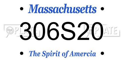 306S20 Massachusetts License Plate
