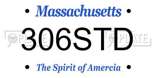 306STD Massachusetts License Plate