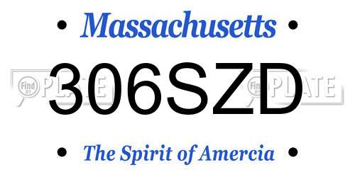 306SZD Massachusetts License Plate