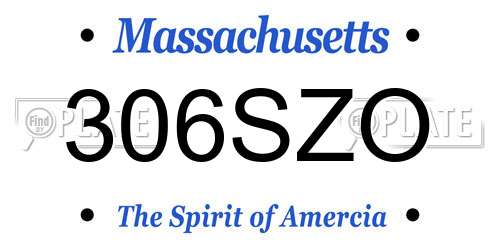 306SZO Massachusetts License Plate