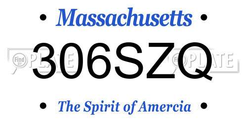 306SZQ Massachusetts License Plate