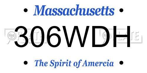 306WDH Massachusetts License Plate
