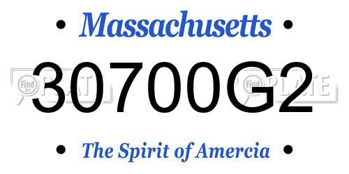 30700G2 Massachusetts License Plate