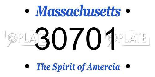 30701 Massachusetts License Plate