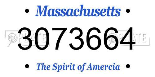 3073664 Massachusetts License Plate