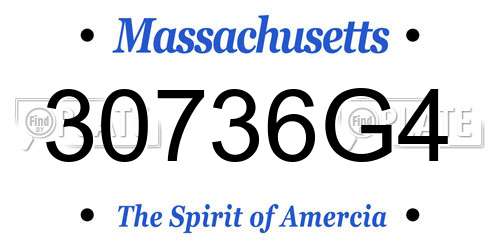 30736G4 Massachusetts License Plate