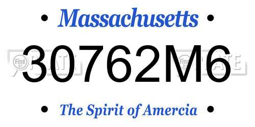 30762M6 Massachusetts License Plate