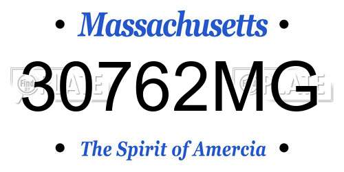 30762MG Massachusetts License Plate