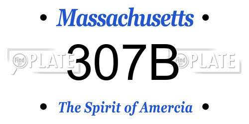 307B Massachusetts License Plate