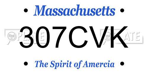 307CVK Massachusetts License Plate