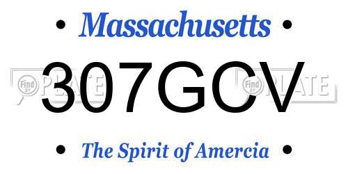 307GCV Massachusetts License Plate