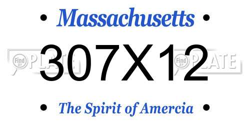 307X12 Massachusetts License Plate