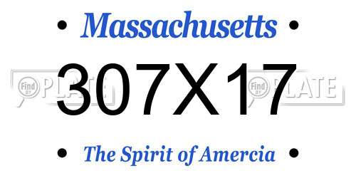 307X17 Massachusetts License Plate