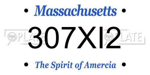 307XI2 Massachusetts License Plate